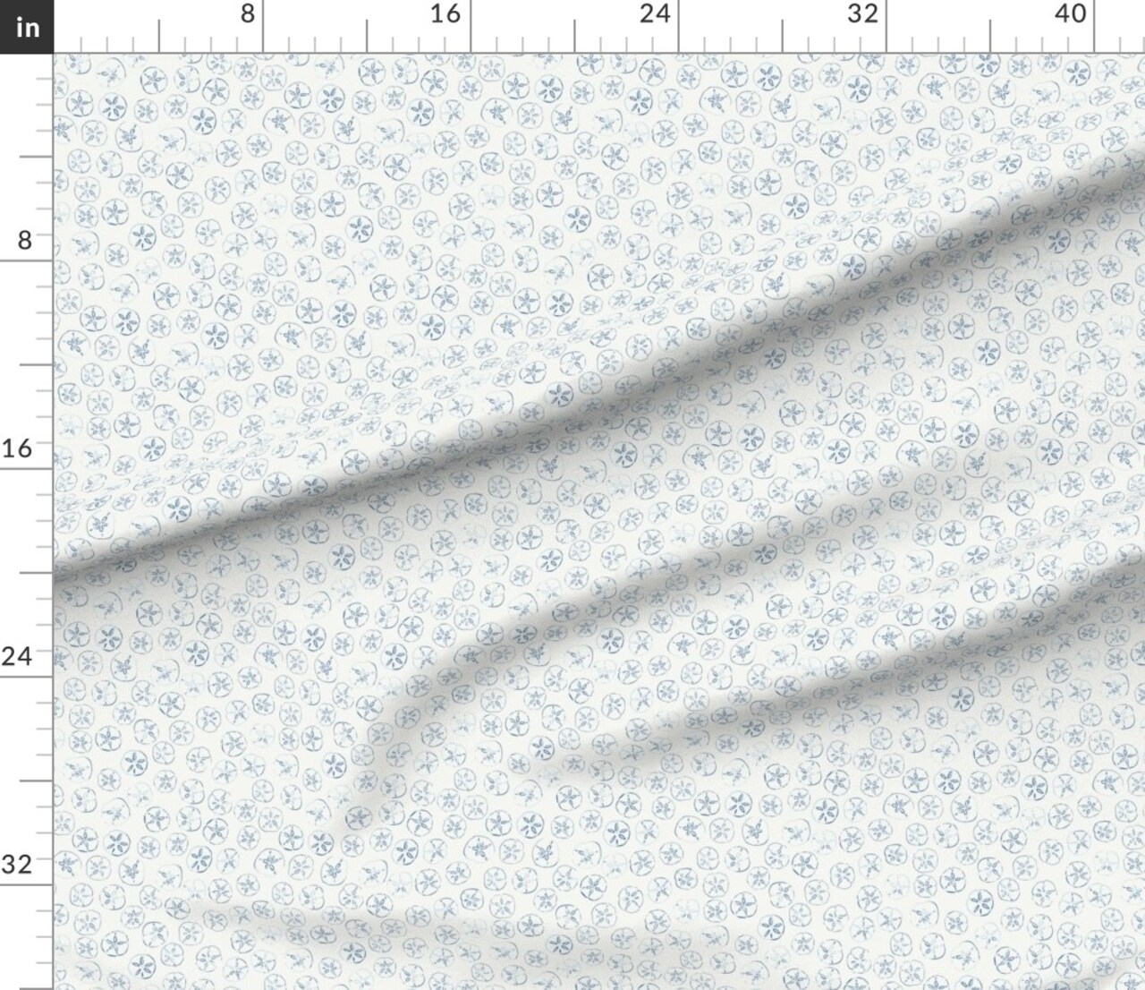 Various Fabrics by the Yard or Fat Quarter Blue Sand Dollar Coastal Nautical Neutral Calm Serene Minimal Simple Beach Ocean Seaside Custom Printed Fabric by Spoonflower